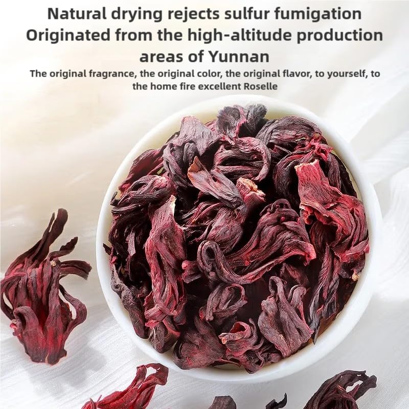Miniatura 6 de Bolsas de té de hibisco, 50 bolsitas de té, 3.70 oz, 3.8 onzas, bolsa de té de flor de hibisco de alta calidad, cultivada de Yunnan, sin OMG, sin