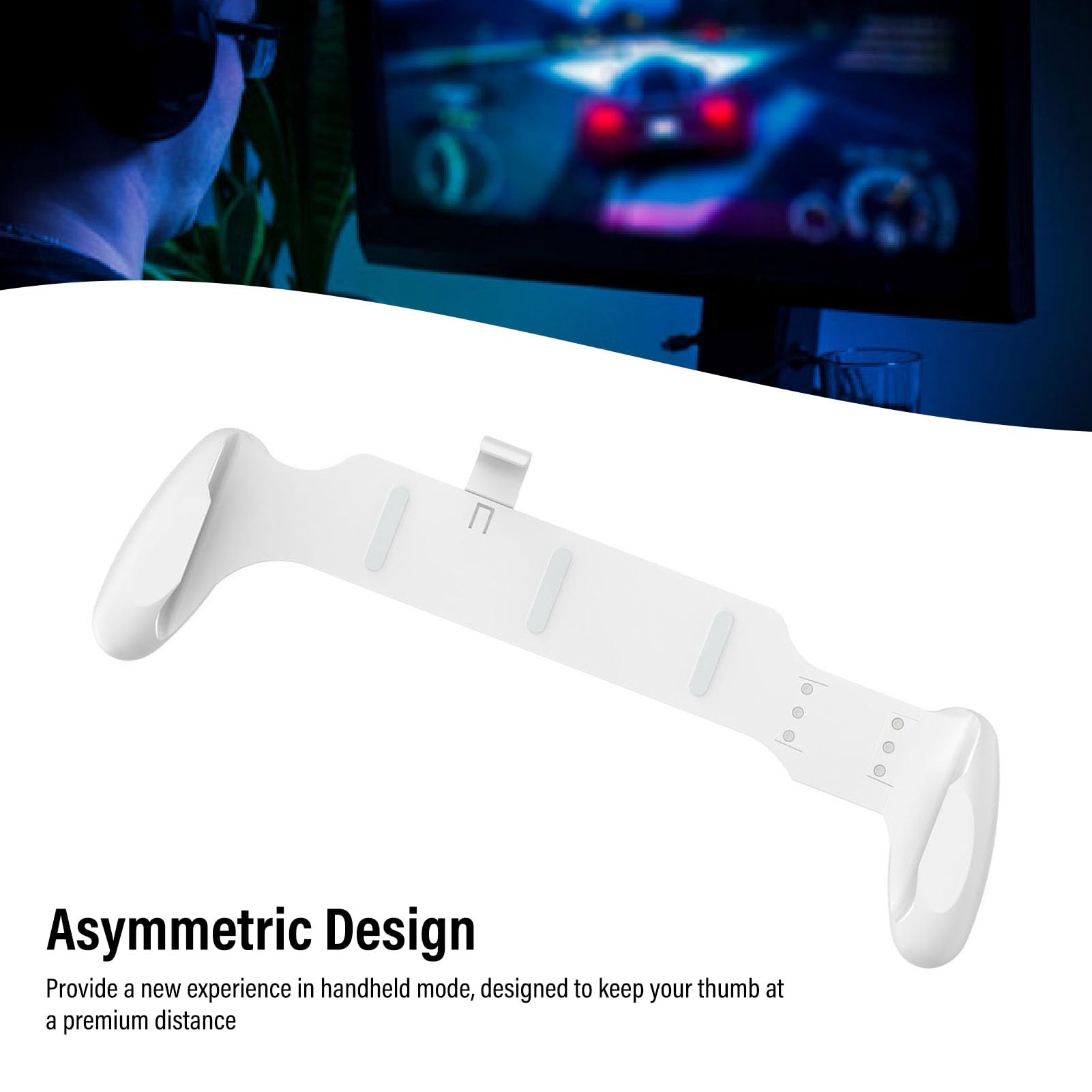 Ejoyous Impugnatura per 2, Impugnatura Asimmetrica per Console di Gioco in ABS, Maniglia Ergonomica Antiscivolo per 2 2025 OLED e, Comfort Leggero per Giochi Portatili (WHITE)