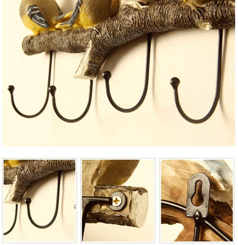 Jashaken Vogels Hars Kapstok Wandmontage Kapstok Hanger Kapstok Muur Decoratieve Haken Voor Jassen Hoeden Sleutels Kleding Hal Wandkapstok (Color : D