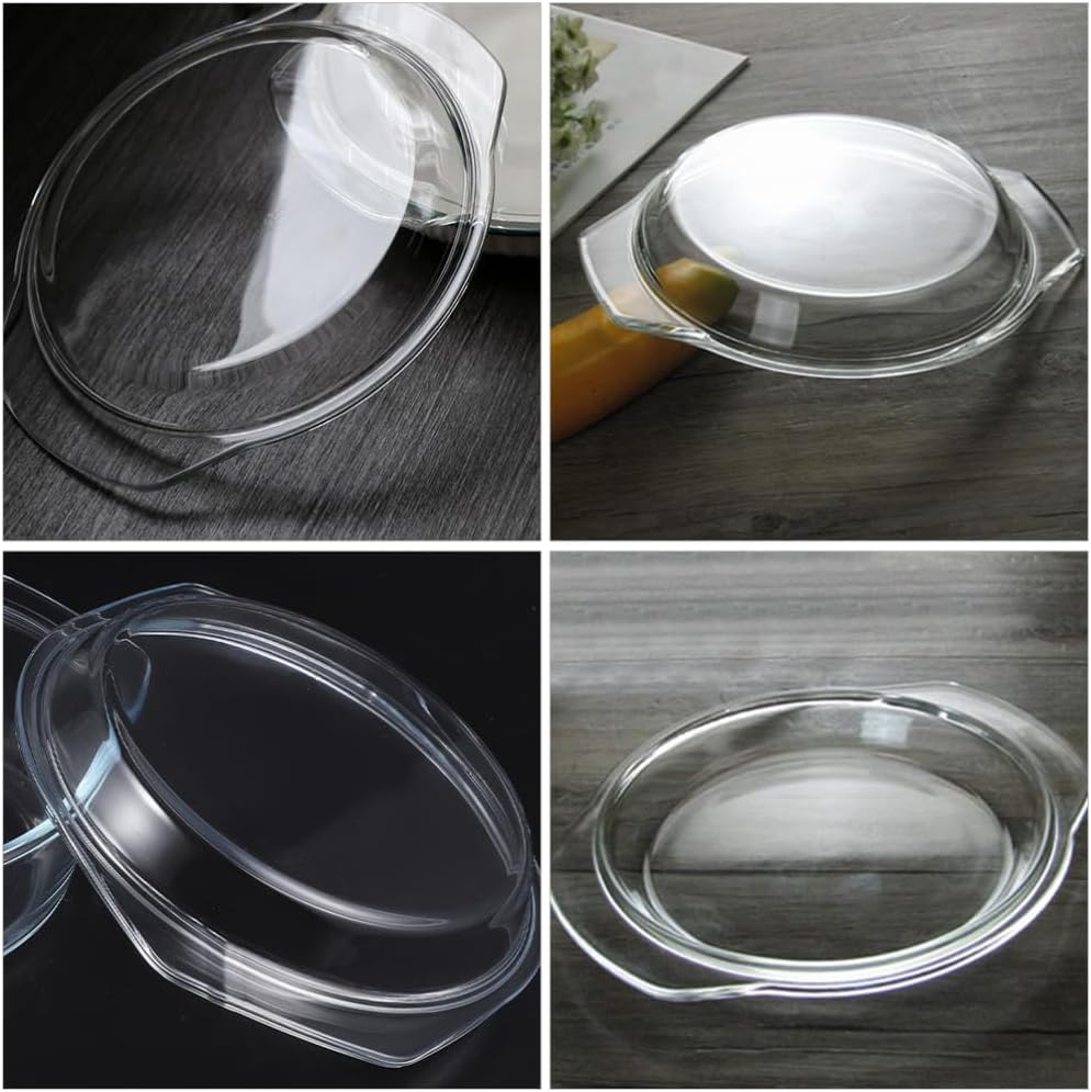 Hemoton Microwave Glass Cover 9.29X7.95 Inch Splashproof Lid with Handle Microwave Splatter Guard Food-Grade Plate Cover for Kitchen Bowls and Steamers