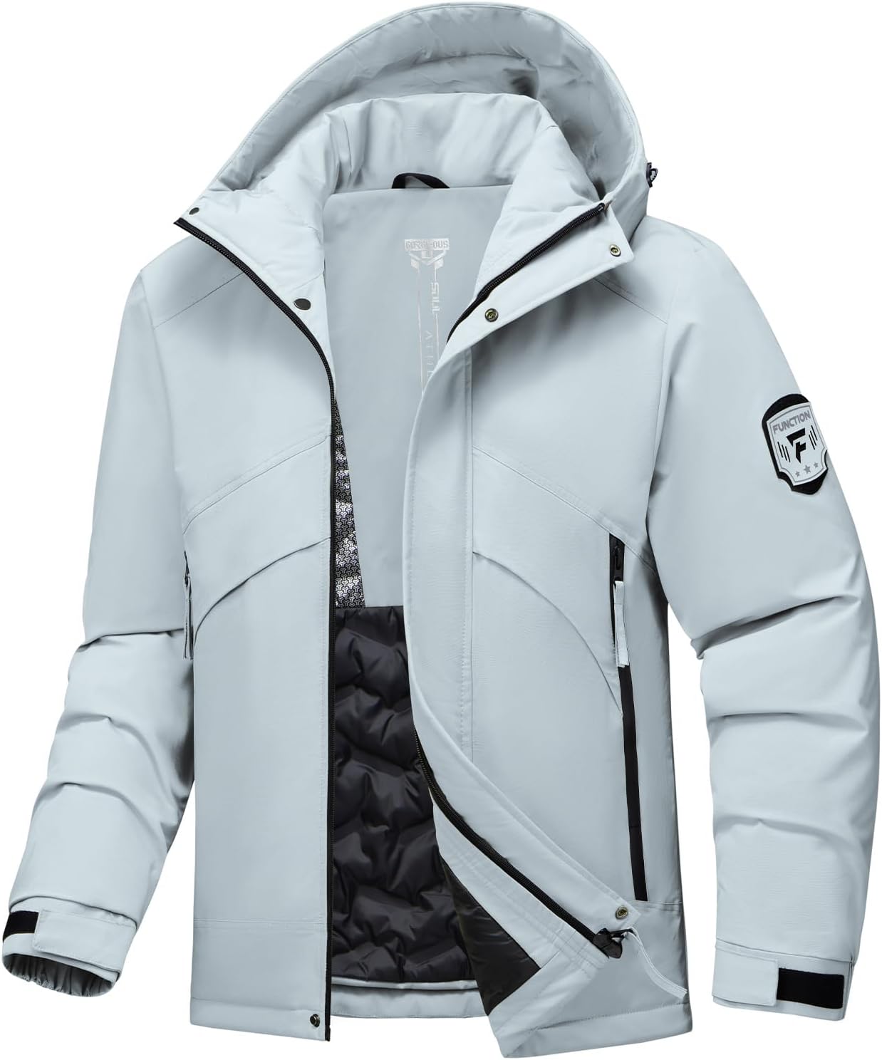 Men's Ski Jacket Waterproof Warm Winter Coat Windproof Insulated Snowboard Jacket Hooded Mountain Windbreaker