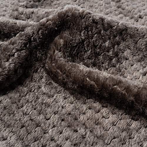 Image of Warm Soft Fuzzy Dog or Cat Blanket, Plush Fleece Throws for Puppy, Kitten, Bed, Couch, Sofa, Travel (L /40 inch x 48 inch, Dark Grey)