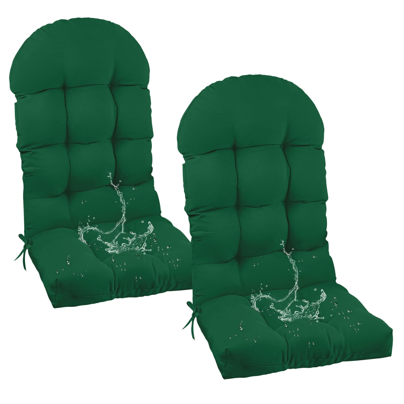 UUluhao Outdoor Adirondack Chair Cushions Set of 2 Waterproof Dark Green — image 1