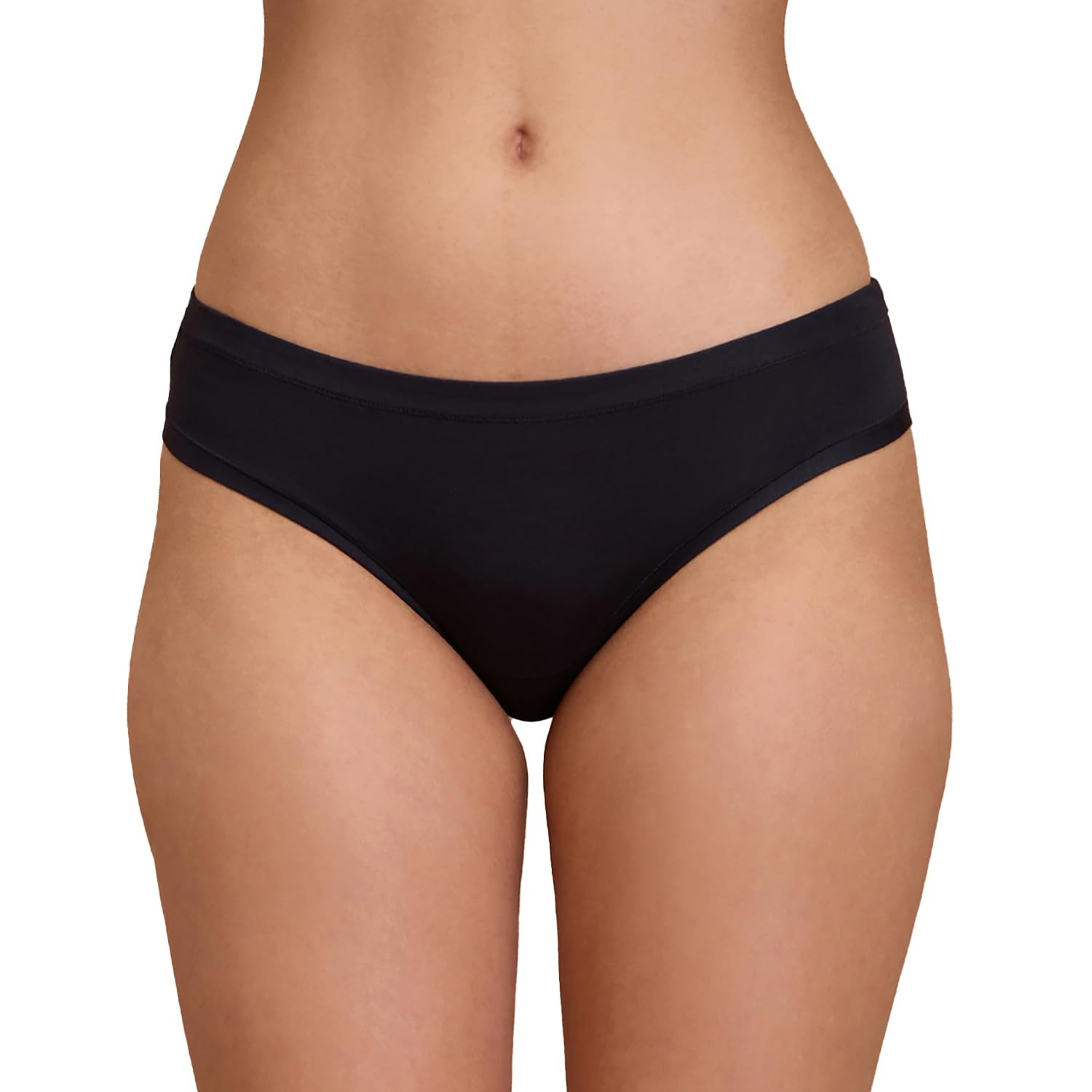 Women's Modal Blend NYP382-Black Relaxed Fit Solid/Plain Bikini-image-3