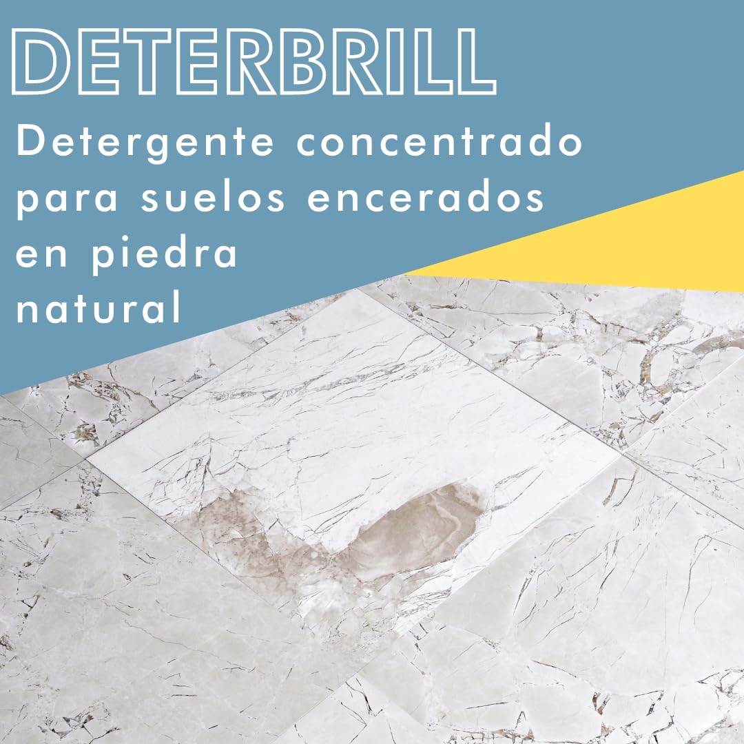 MARBEC DETERBRILL 5LT Detergente neutro concentrado no agresivo específico para suelos de barro y piedra tratados con cera.