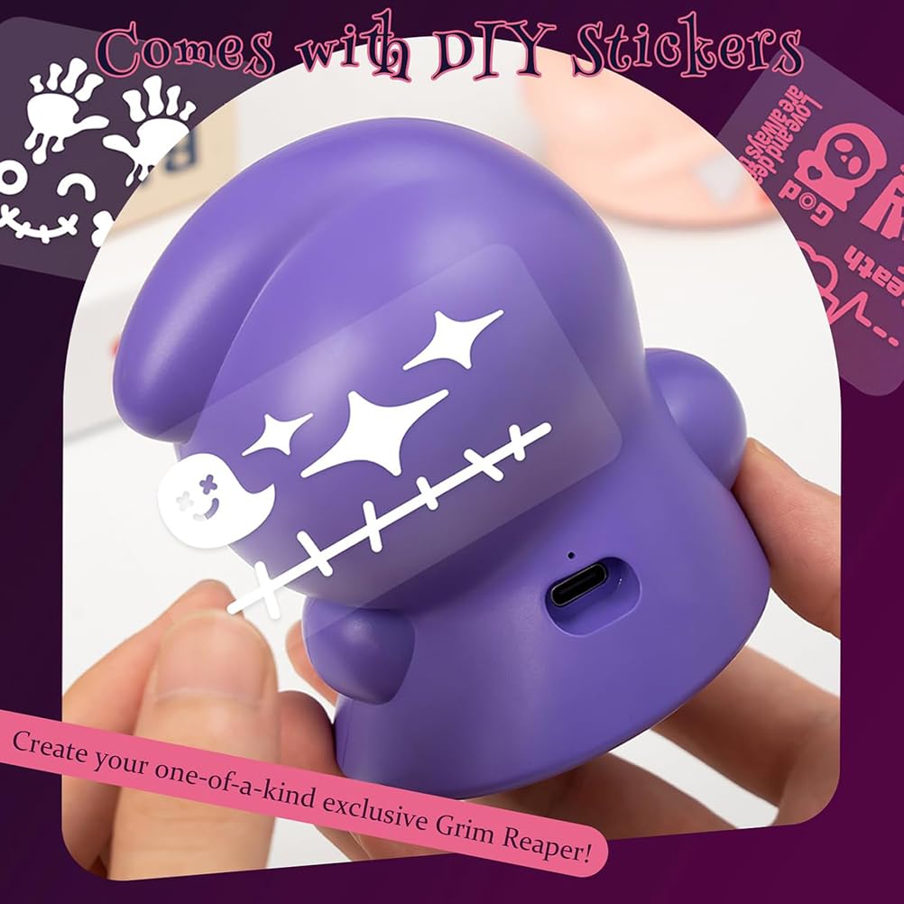 AoLa Veilleuse Sensenmann enfants, veilleuse fantôme en silicone, 3 couleurs lampe à commande tactile à intensité variable rechargeable USB piles 500mAh lampe de chevet à roulettes,3 Pieces