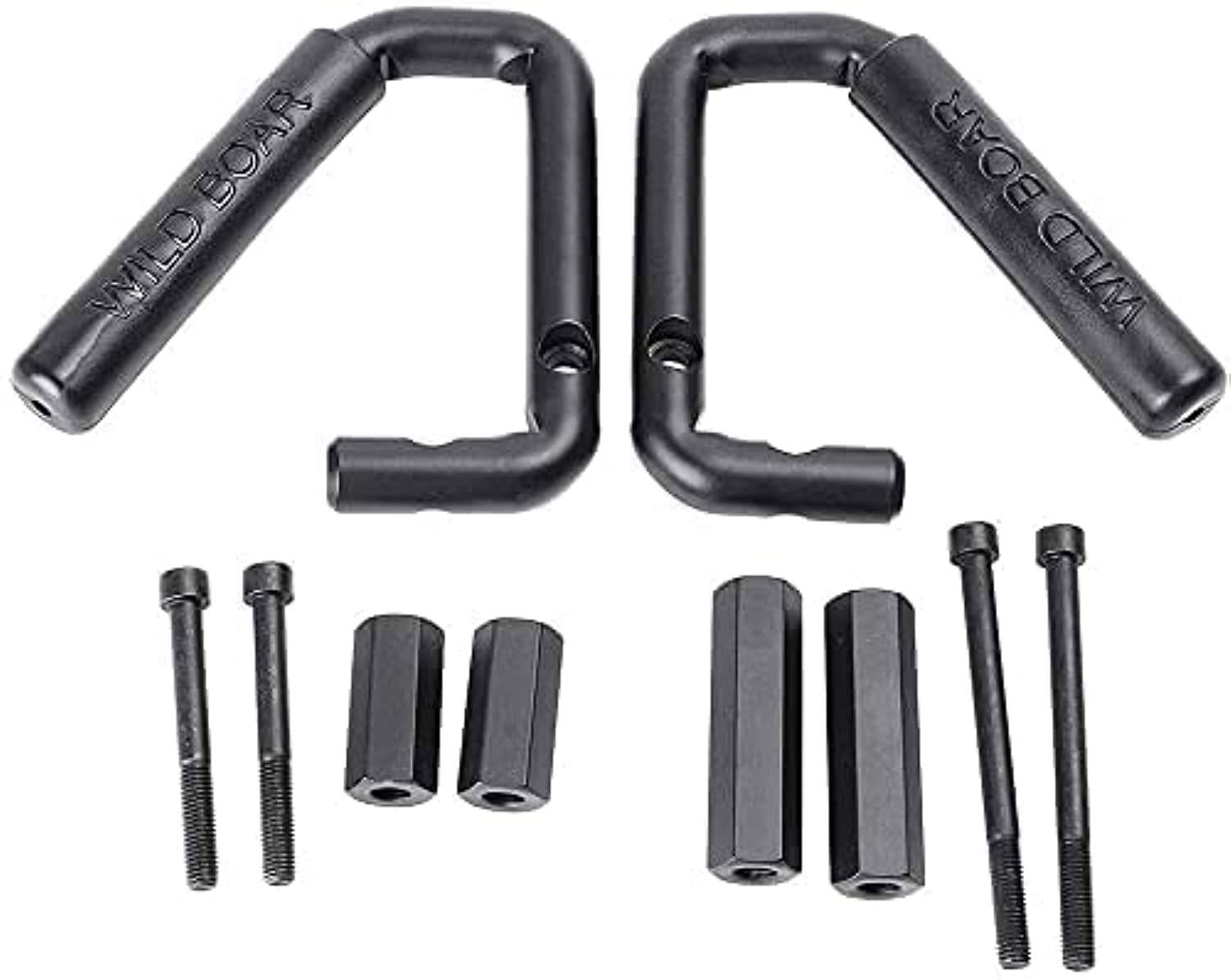 BE-ONE Jeep Wrangler Door Grab Bar, BEONE 2/4 Door Solid steel Wild Boar Grab Handle Kit, For 2007-2018 Wrangler JK JKU Sports Sahara Unlimited 2 & 4 JK JKU (Front Door Black)