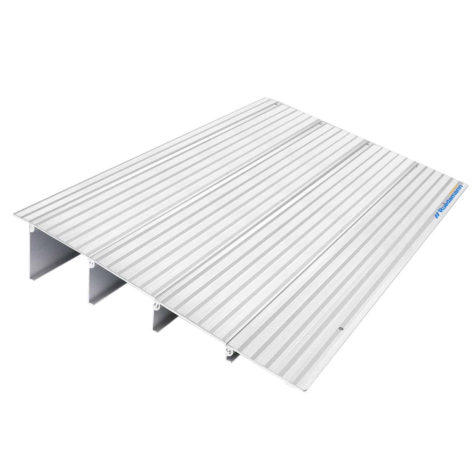 Ruedamann Threshold Ramp,4" Rise Modular Aluminum Entry Ramp,800 LBS Capacity,34" Wide Door Ramp for Wheelchairs, Scooters,Power Chairs,Non-Slip Mobility Wheelchair Ramp for Home Doorways