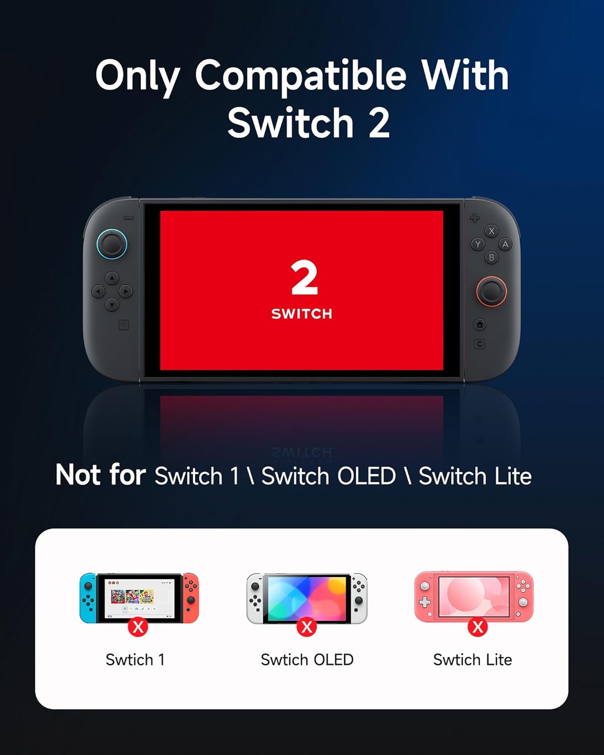 EasySMX Switch 2 Charger Dock for Joycons, 2 in 1 Charging Station for Joy-Cons Gaming Controller, Charging Dock for Switch2 with Type C 2 Port USB, Joycon Remote Docking Station Accessories Portable - Image 2