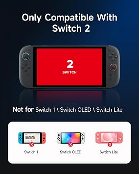 EasySMX Switch 2 Charger Dock for Joycons, 2 in 1 Charging Station for Joy-Cons Gaming Controller, Charging Dock for Switch2 with Type C 2 Port USB, Joycon Remote Docking Station Accessories Portable