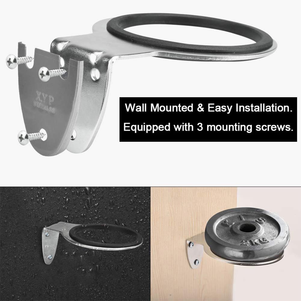 Jubobu Stainless Steel Hair Dryer Stand - Wall Mount Holder And Hanging Rack For Bathroom Cabinets, Walls, Barbershop Mirror Cabinets - Silver, Screws Included - Image 3 thumbnail