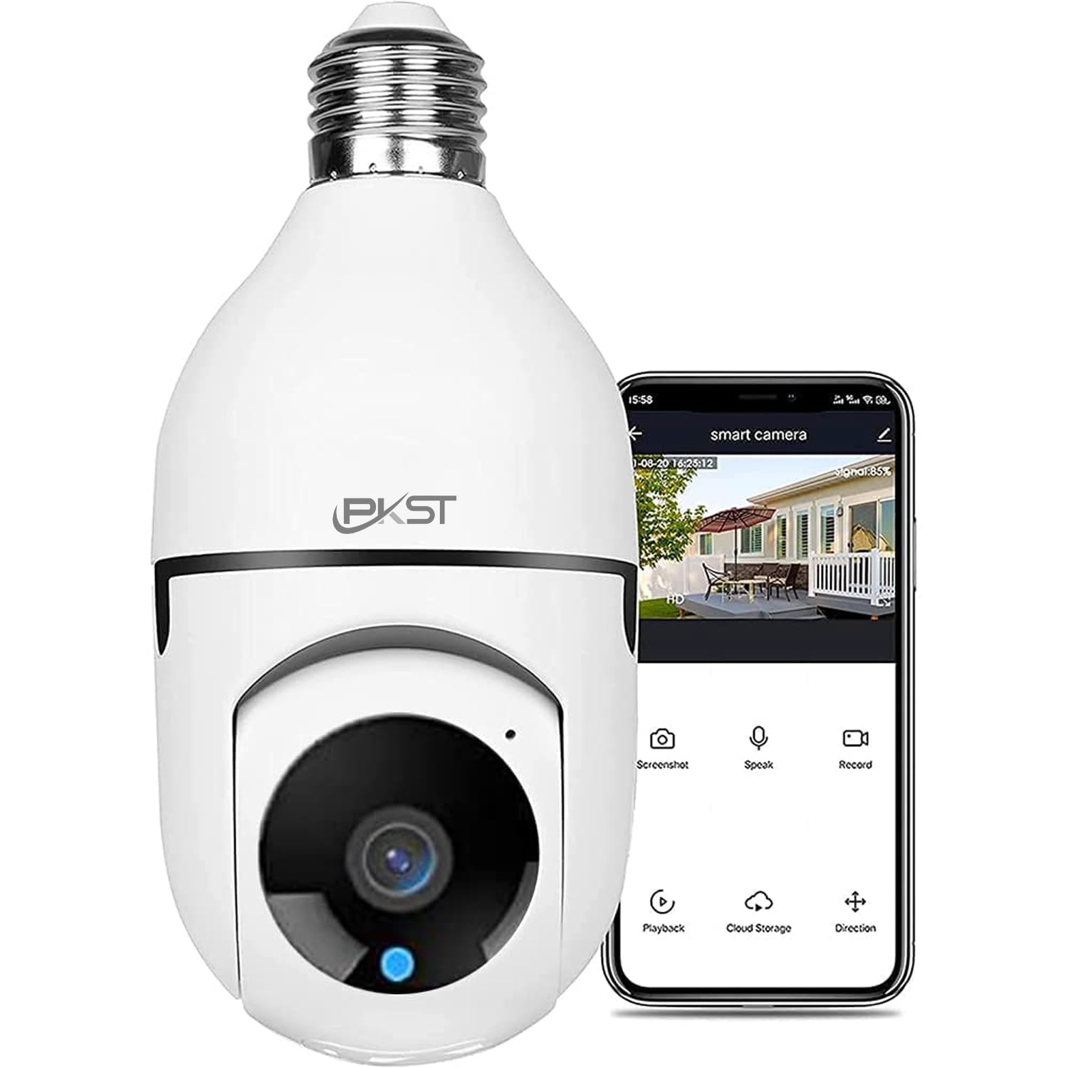 PKST Security WiFi Outdoor Wireless 2MP CCTV Bulb Camera Full HD 1080P IP Camera, Home Surveillance CCTV Cameras with Motion Detection Alarm/Night Vision Dome Camera (Night Vision) (B0CJ724529) Amazon Price History, Amazon Price Tracker