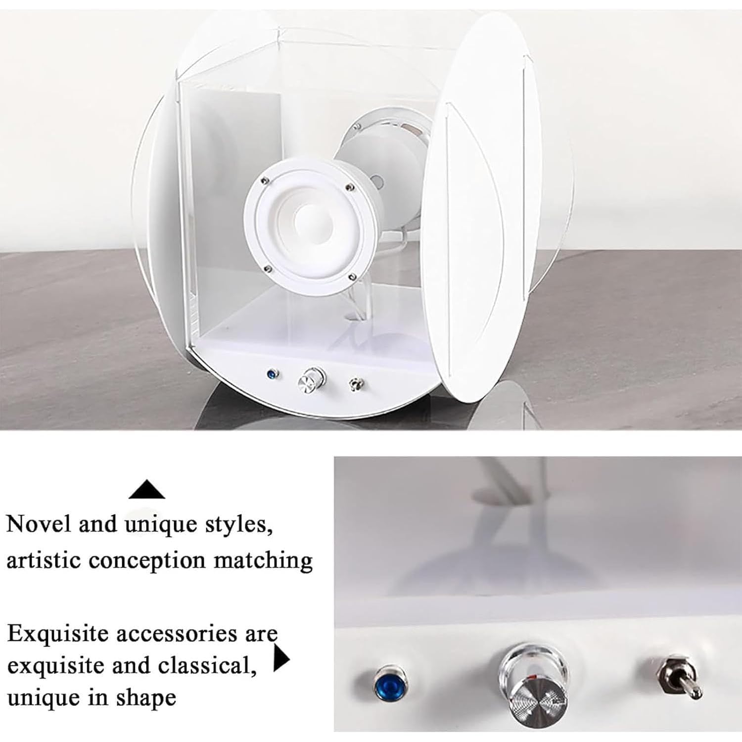 Lettore CD musicale Bluetooth, altoparlante rotondo con effetto sonoro coinvolgente e qualità del suono puro, supporta Bluetooth 5.0 per casa e galleria