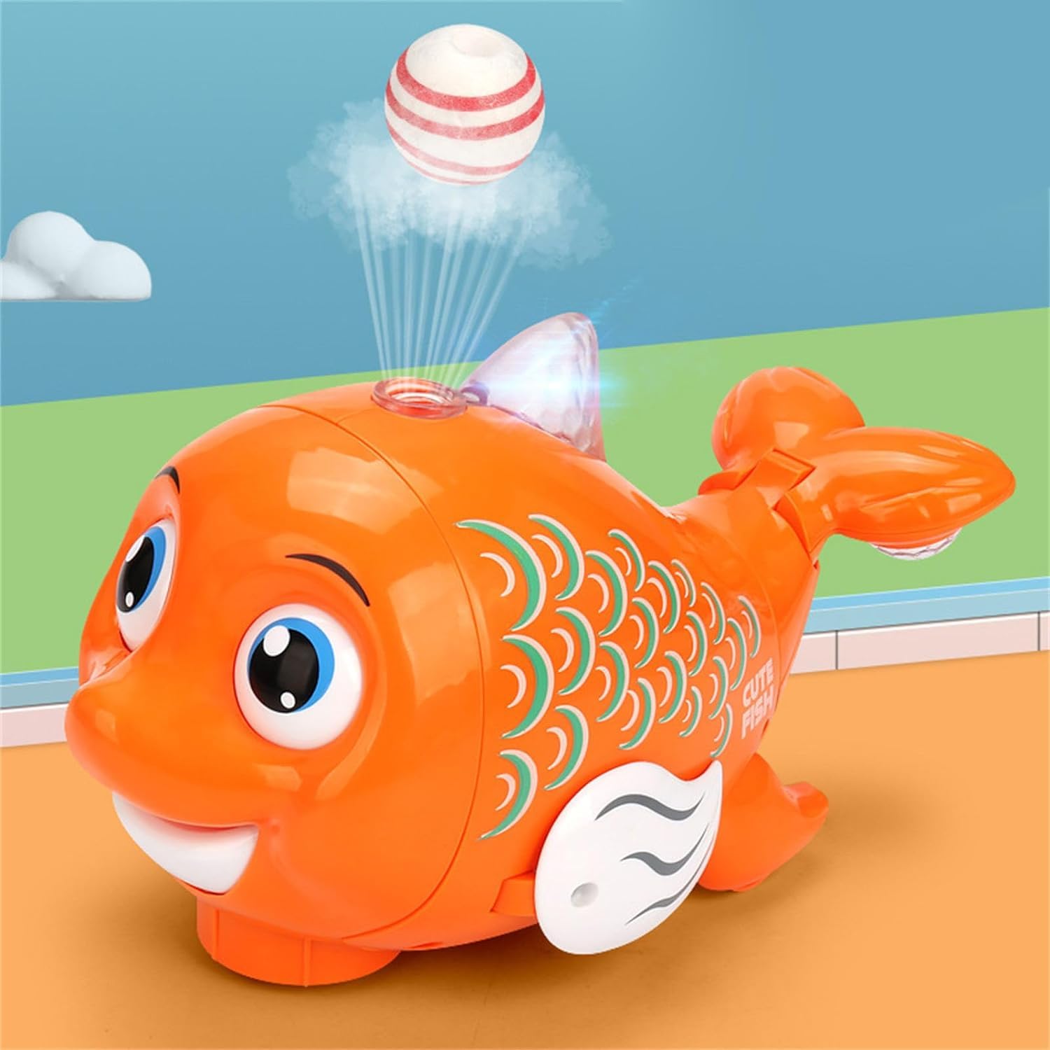 NISHCHAY ENTERPRISE Musical Fish Toy for Kids with Universal Wheel Bump n Go, Blowing Ball Function, Flashing Light & Sound Toy for Babies Boys Girls (Pack of 1) Multicolor (B0D26DKPMC) Amazon Price History, Amazon Price Tracker