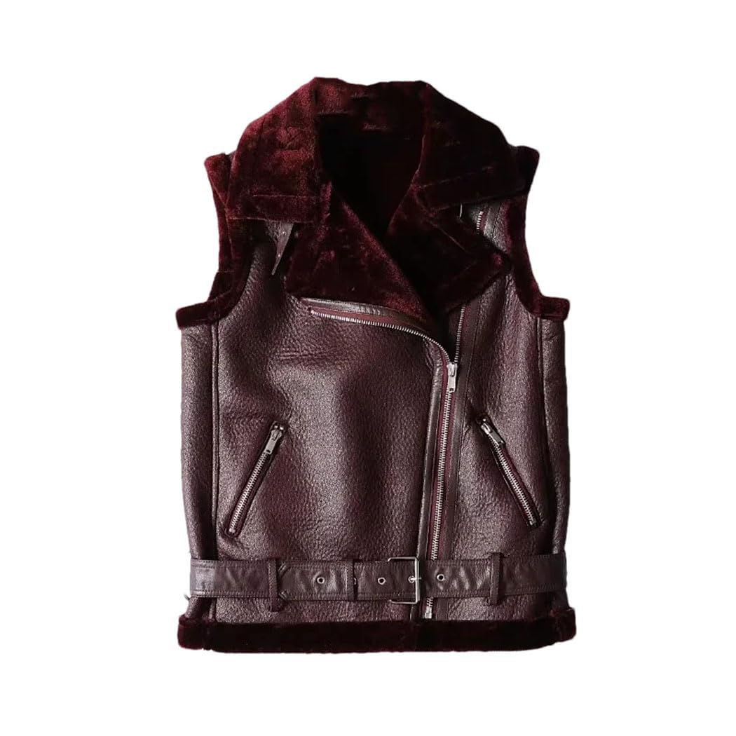 Chaleco de invierno para mujer de algodón sin mangas y cálido marca Haitpant 8