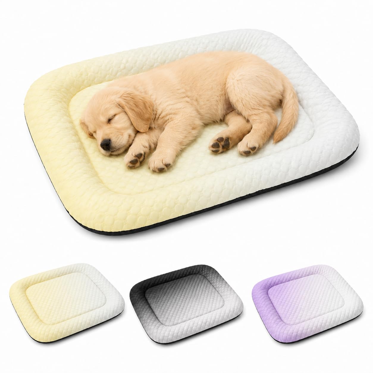 Cooling Mat for Dogs, Breathable Summer Pet Bed ，Yellow：S