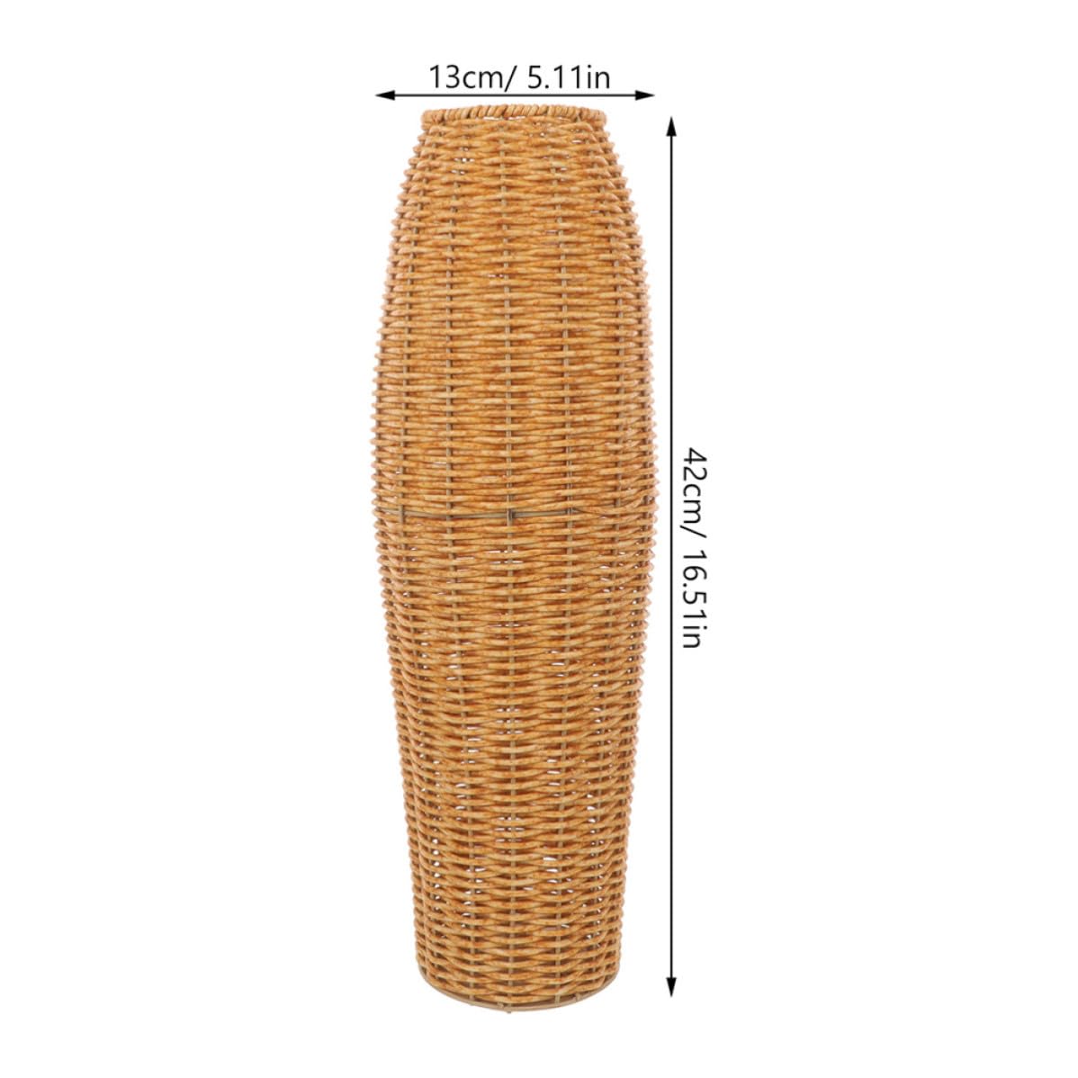 Yardenfun Jarrones Grandes para Suelo de Imitación de Ratán, 2 Unidades, Florero Decorativo de Interior Hecho a Mano, Plástico Resistente y Diseño Rústico para Decoración del Hogar