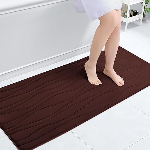 Miniatura 216 de Buganda - Alfombra de baño de espuma viscoelástica 24x16, tapetes de baño extra suaves y absorbentes, antideslizantes y lavables a máquina para el