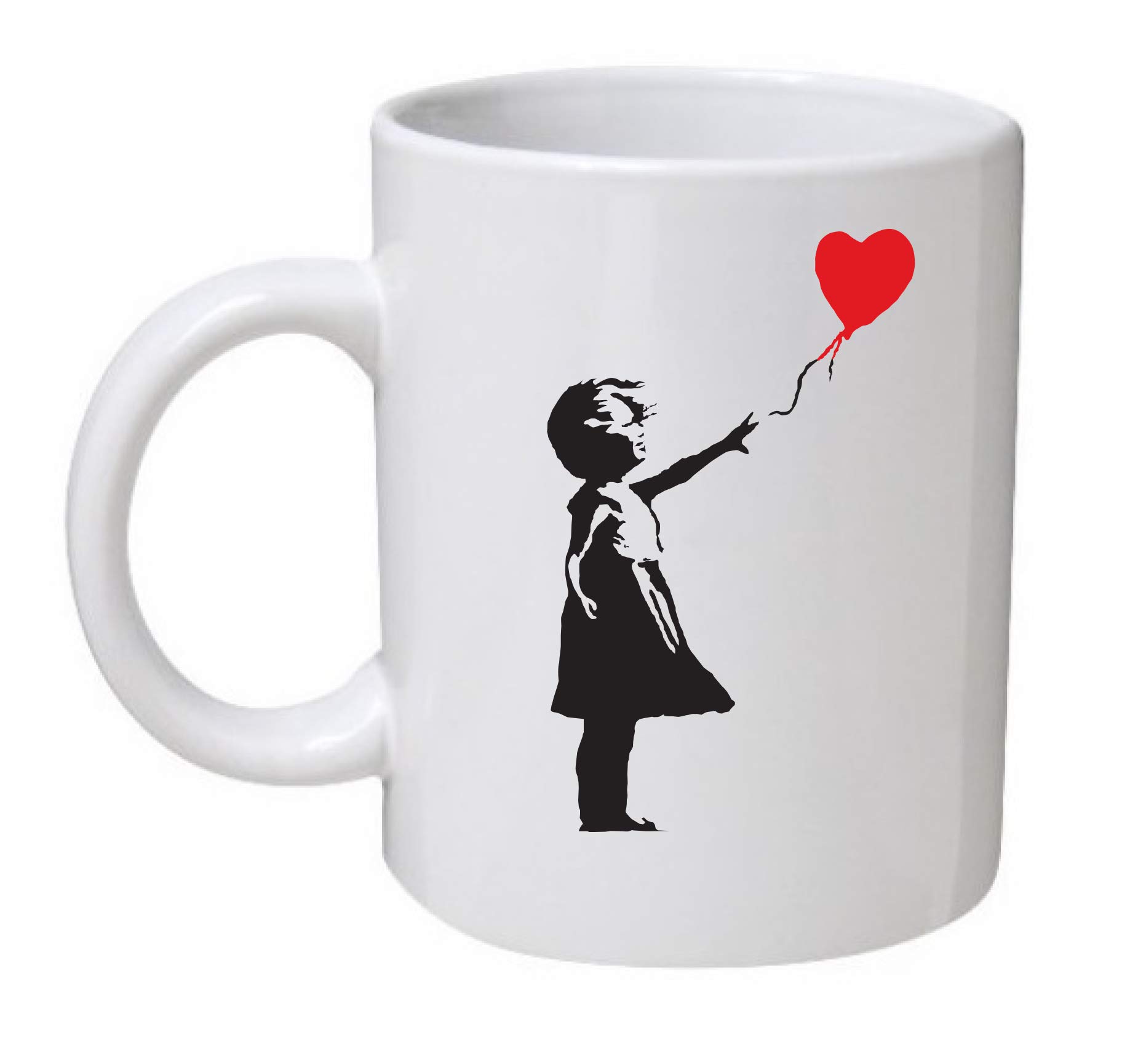 Awanheart Girls White/Black Banksy Balloon Mug