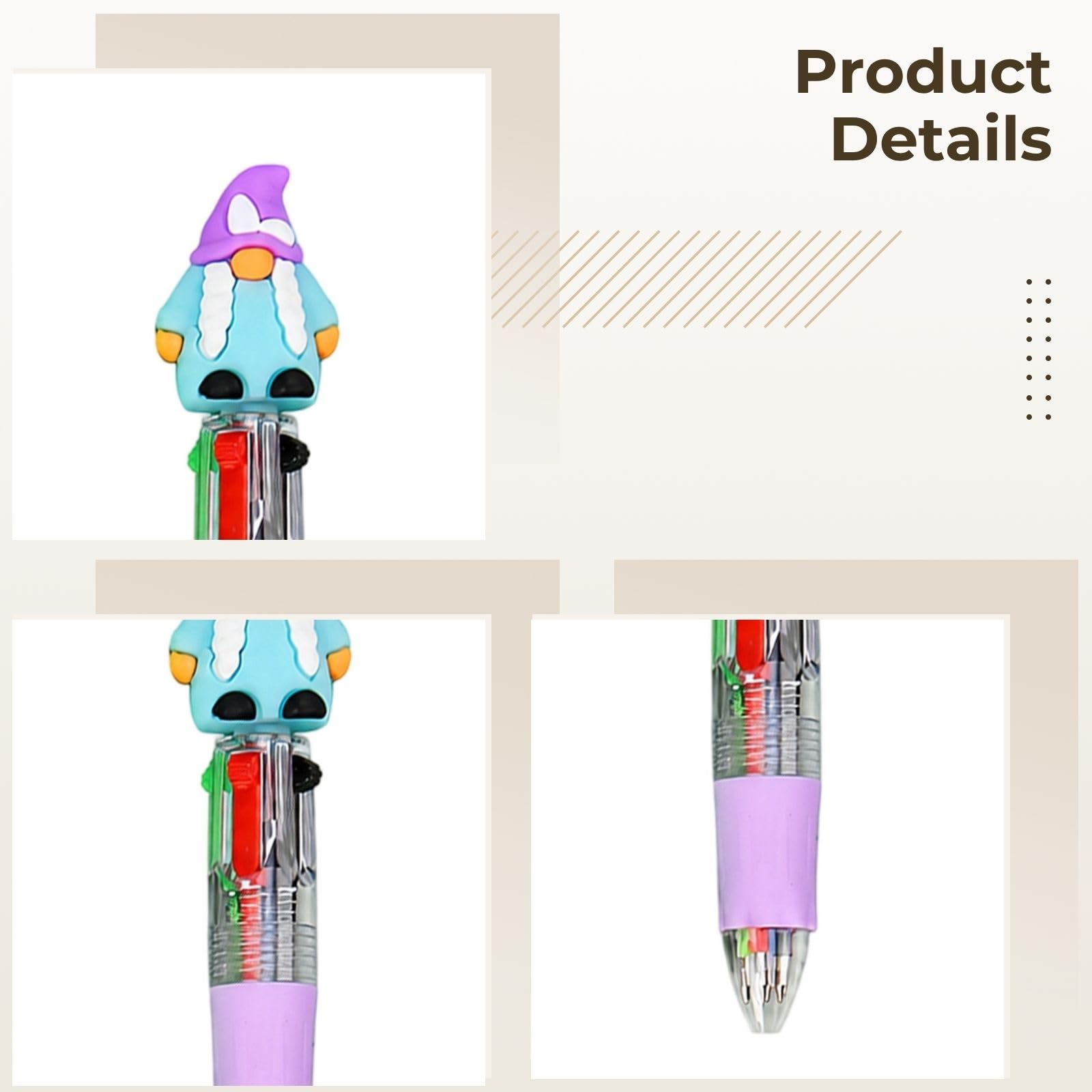 40 Stk. Kugelschreiber mit 4 Farben, 0,5 mm Druckminen, Oster-Motiv mit Kawaii-Cartoon-Figuren, mehrfarbige Gehäuse, Mini-Format zum Schreiben, Zeichnen, Bürobedarf und Partygeschenke