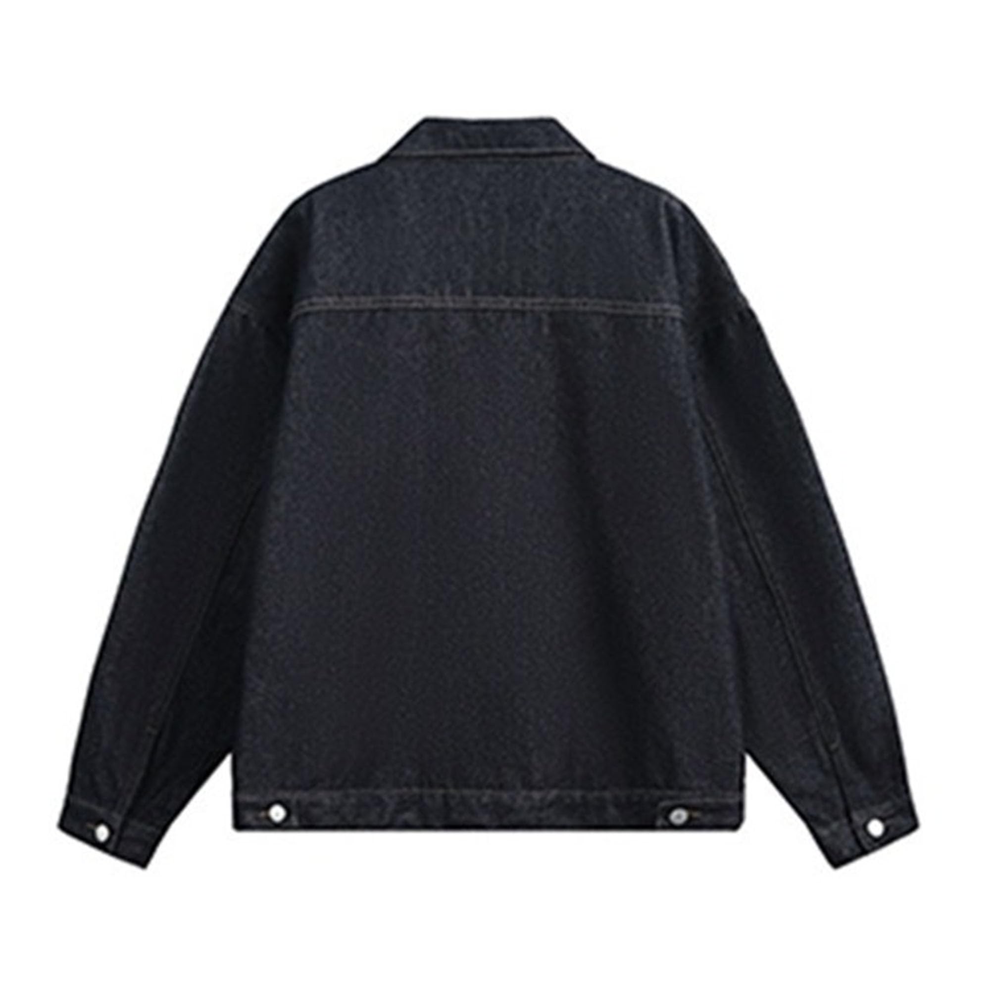 Giacca da uomo in denim con tasche | Colletto classico da camionista con risvolto,Button Down,Leggero basso elasticizzato,Vestibilità ampia squadrata rilassata