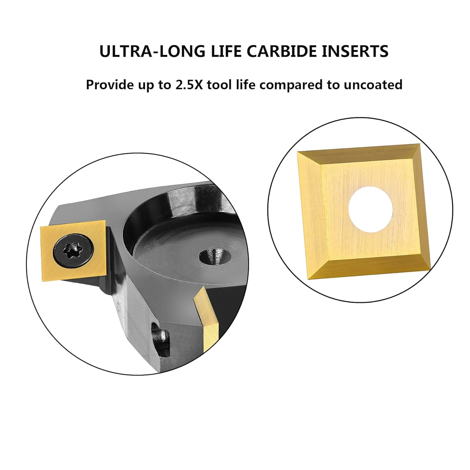 SpeTool 2-1/2" Spoilboard Surfacing Router Bit, 1/2" Shank CNC Slab Flattening Bit with ATS Coating Carbide Inserts - Image 3
