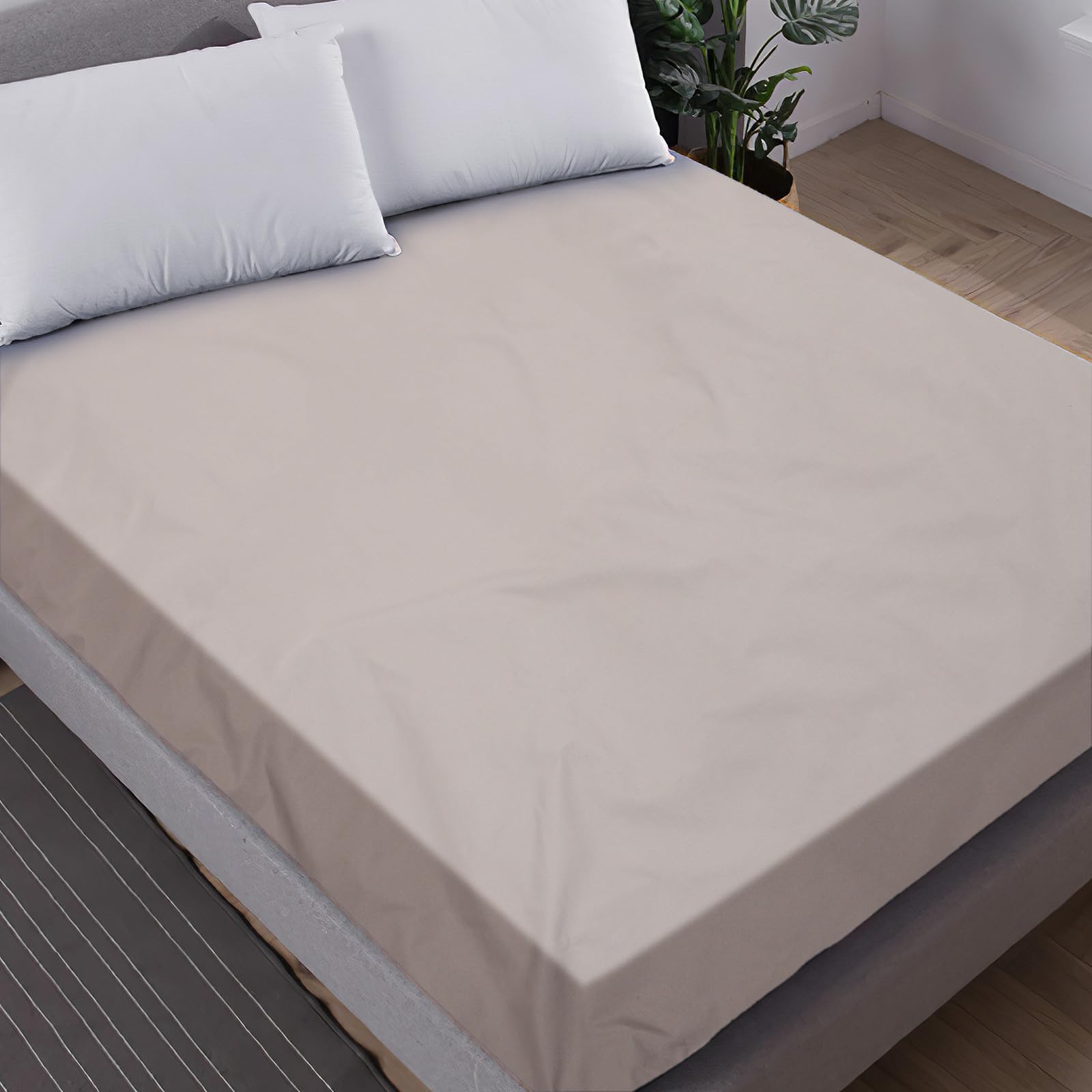 HOMSFOU Atmungsaktives Spannbettlaken 39x75 18cm Hautfreundlicher Matratzenbezug Maschinenwaschbares Hotel Spannbettlaken für Hohe Matratzen Graues Bettlaken für Haushalt und Hotel
