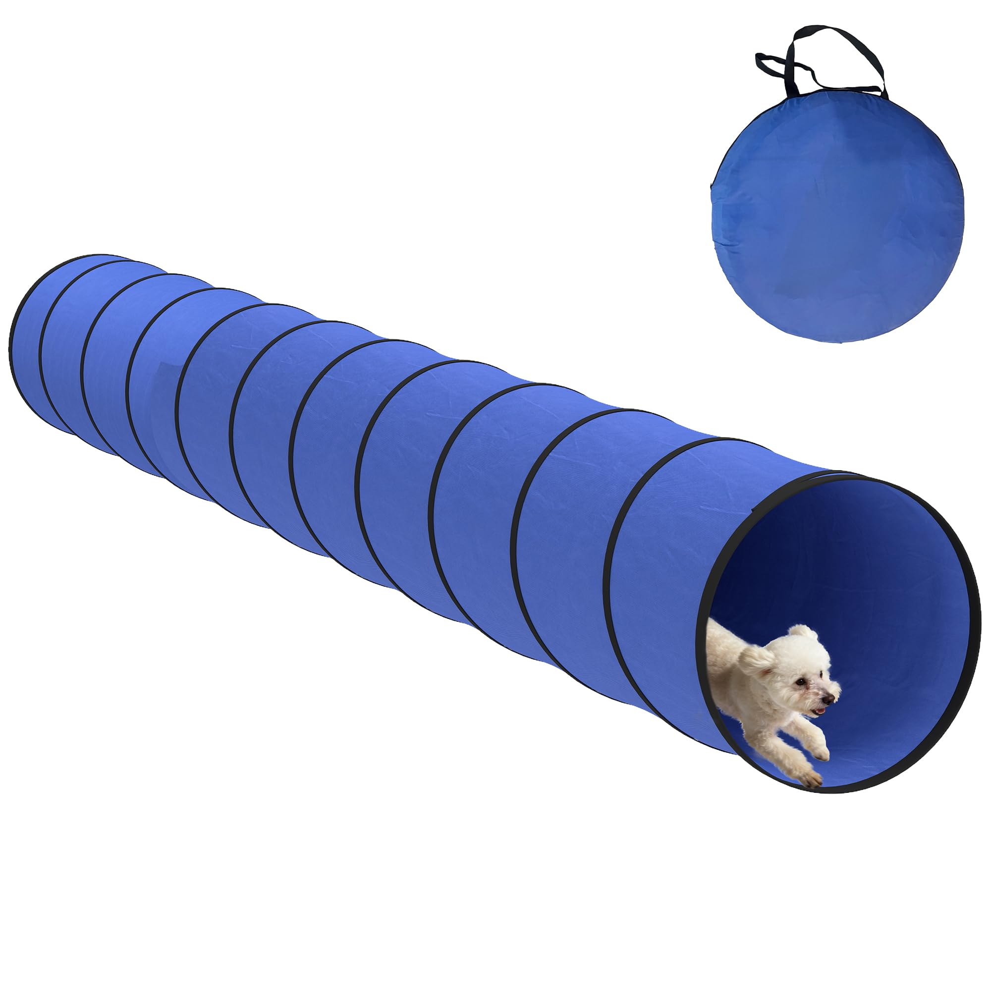 PawHut Dog Tunnel Breeds, 500 x 60 cm, Blue