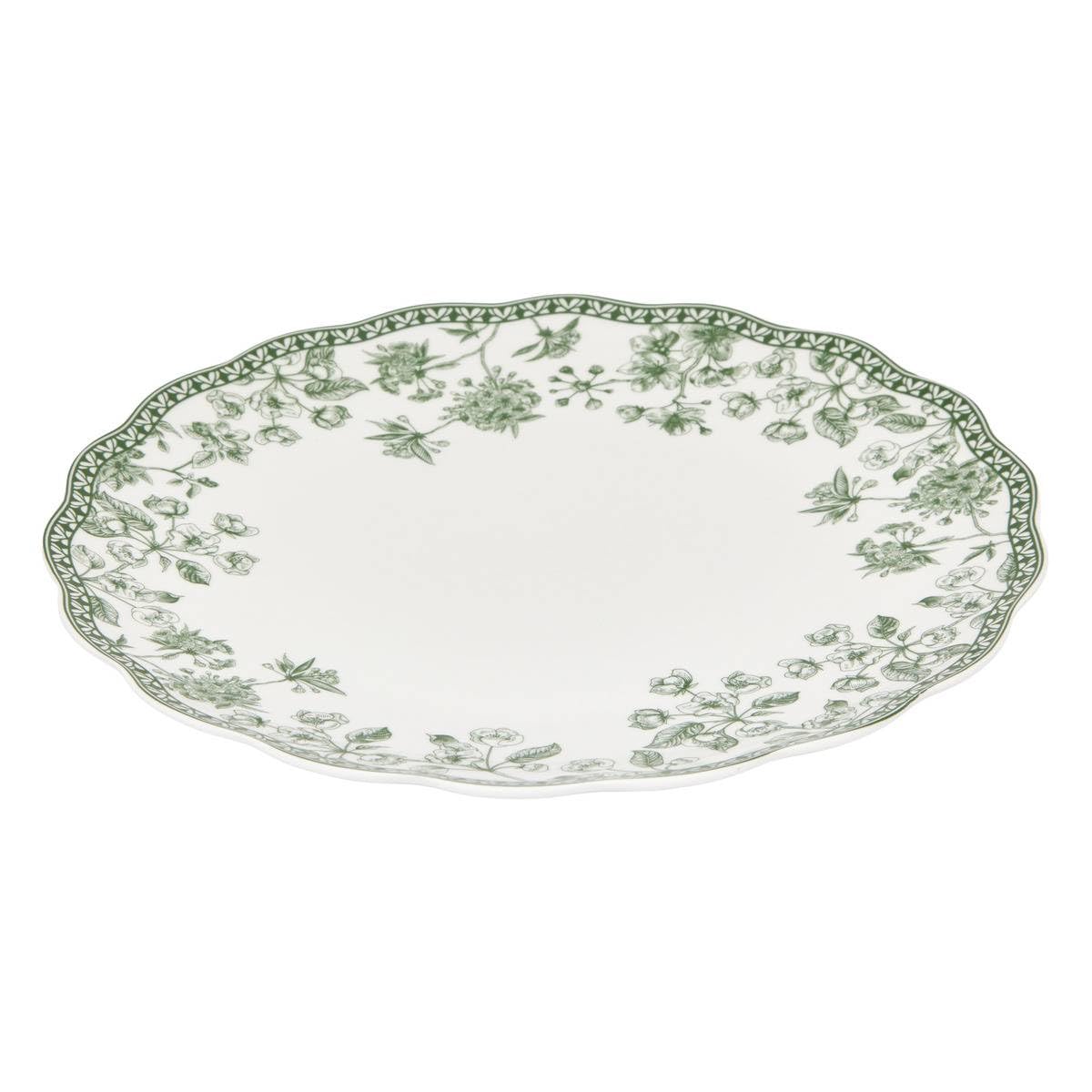 Atmosphera - Lot de 6 assiettes plates lisière ronde d.27cm vert