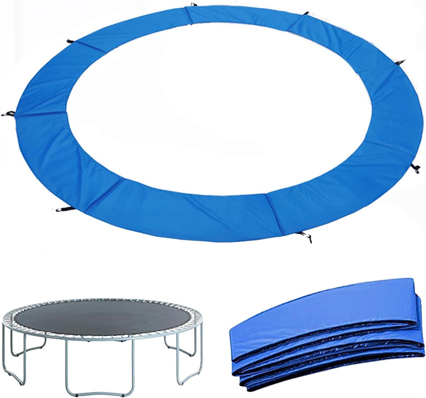 LXUKYG Trampoline Protection Pads Round Replacement?Weatherproof Trampoline Spring Frame Cover for Round Trampoline Accessories (Color : Blue, Size : 15FT)