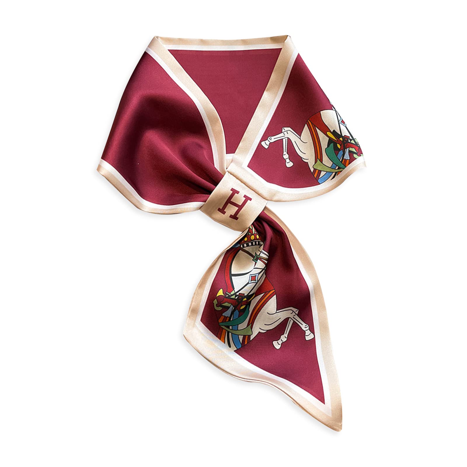 LumiSyneSkinny Silk Scarf For Women Easy Pull-Through Design French Vintage Style Narrow Long Neckerchief Lightweight Satin Small Scarf Decorative Neck Scarf Hairband Headdress Handle Wrap Ribbon