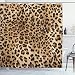 Ambesonne Bathroom Accessories Leopard Print Sexy Shower Curtain, Nearly Natural Wildlife Safari Decorations Big Cat Theme Fur Skin Animal Print Black Brown Beige Pattern Home Fabric Bath Decor Art