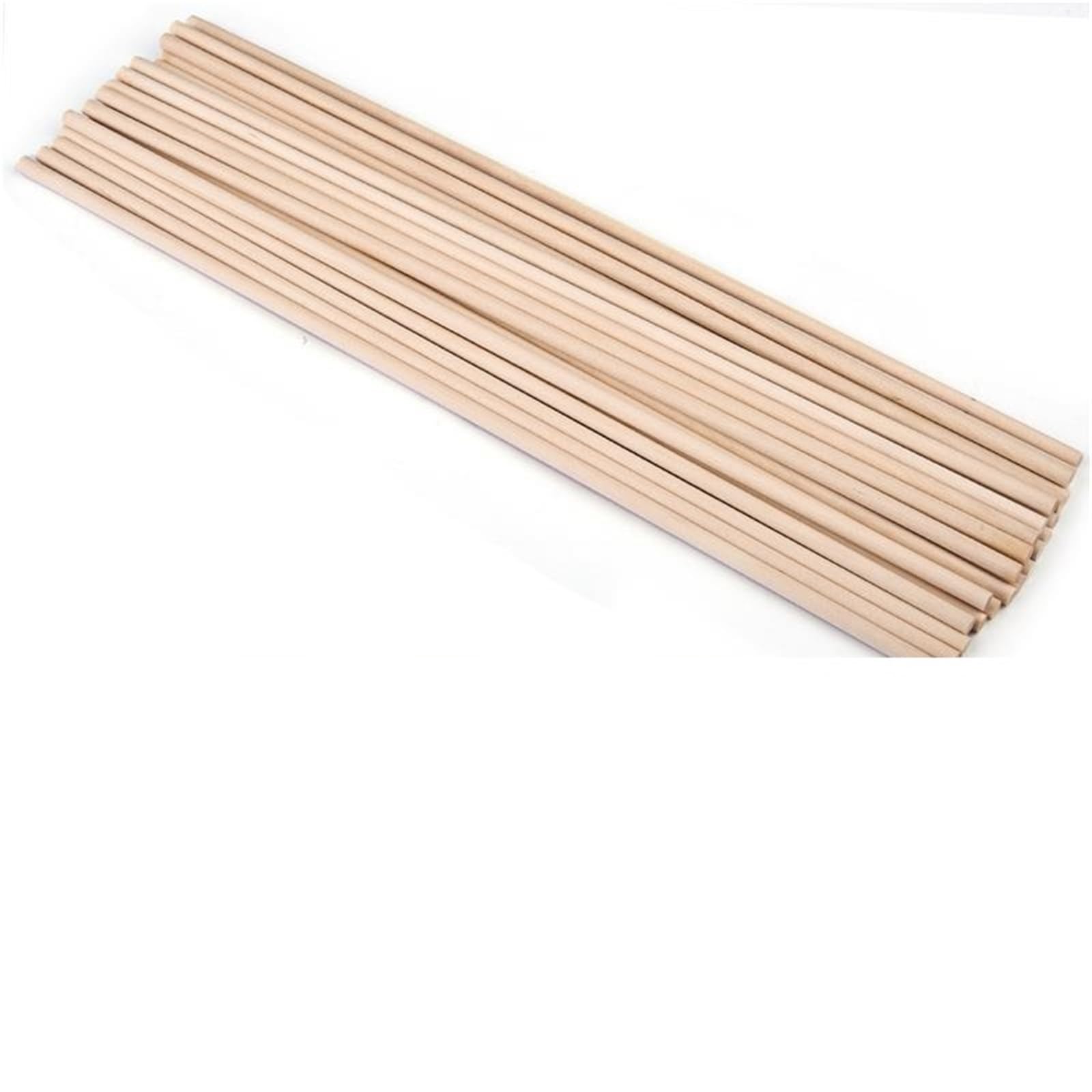 HYQOUKLR Wooden Sticks, Wooden Dowels 50 Pcs 3mm & 5mm x 100-300mm Crafts Lollies Model Making DIY Woodworking(5x300 mm)