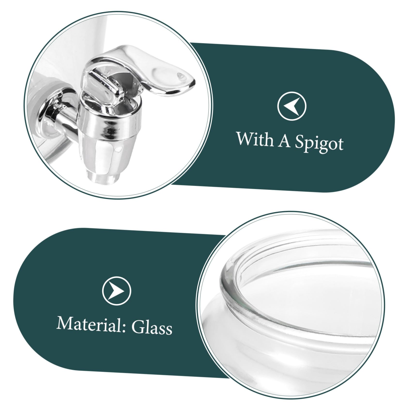NOLITOY Getränkebehälter aus Glas mit Zapfhahn Weinkrug zur Weinaufbewahrung Klares Design und Praktisches Volumen für Haushalt und Saftlagerung