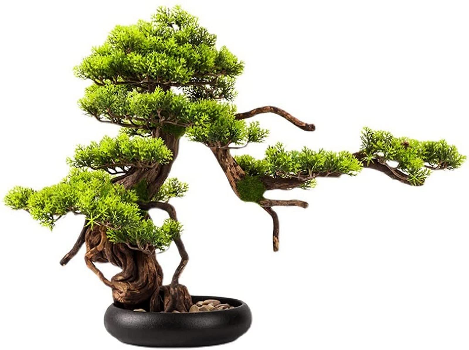 DFGHNBVC Artificial Bonsai Fake Green Plants Potted Plant Decor Office Simulation Welcome Pine Bonsai For Desktop Decor Living Room Entrance Tea Room Potted Tree Artificial Desktop Decor