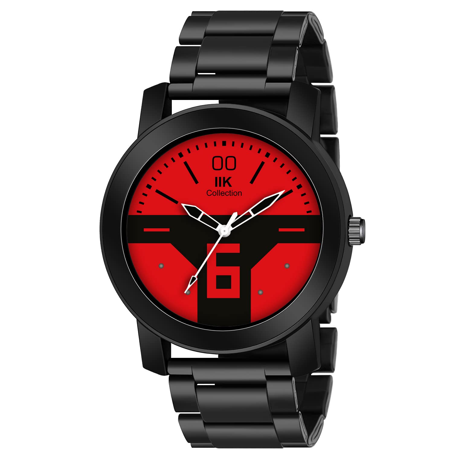 IIK COLLECTION Round Creative Dial with Stainless Steel Bracelet Chain Strap Analogue Wrist Watch for Men and Boys (B0B3F67SXV) Amazon Price History, Amazon Price Tracker