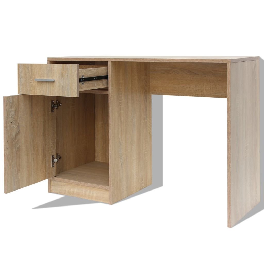 Bureau avec tiroirs et porte chêne, 100 x 40 x 73 cm, bureau, bureau, bureau, bureau, bureau, bureau, bureau, bureau, bureau, bureau, bureau, bureau, bureau, mobilier studio