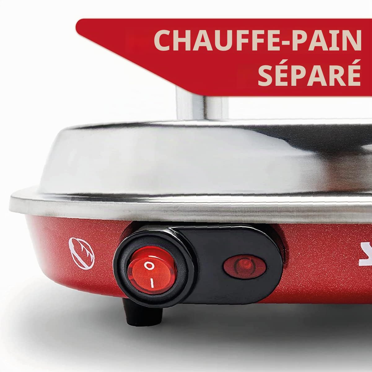 Salco Hot Dog Maker - Cuiseur vapeur de style rétro - 450 W - Avec contrôle thermique - Brochettes chauffantes pour 2 petits pains - Capacité du cylindre pour 8 saucisses - Boîtier en métal, cylindre