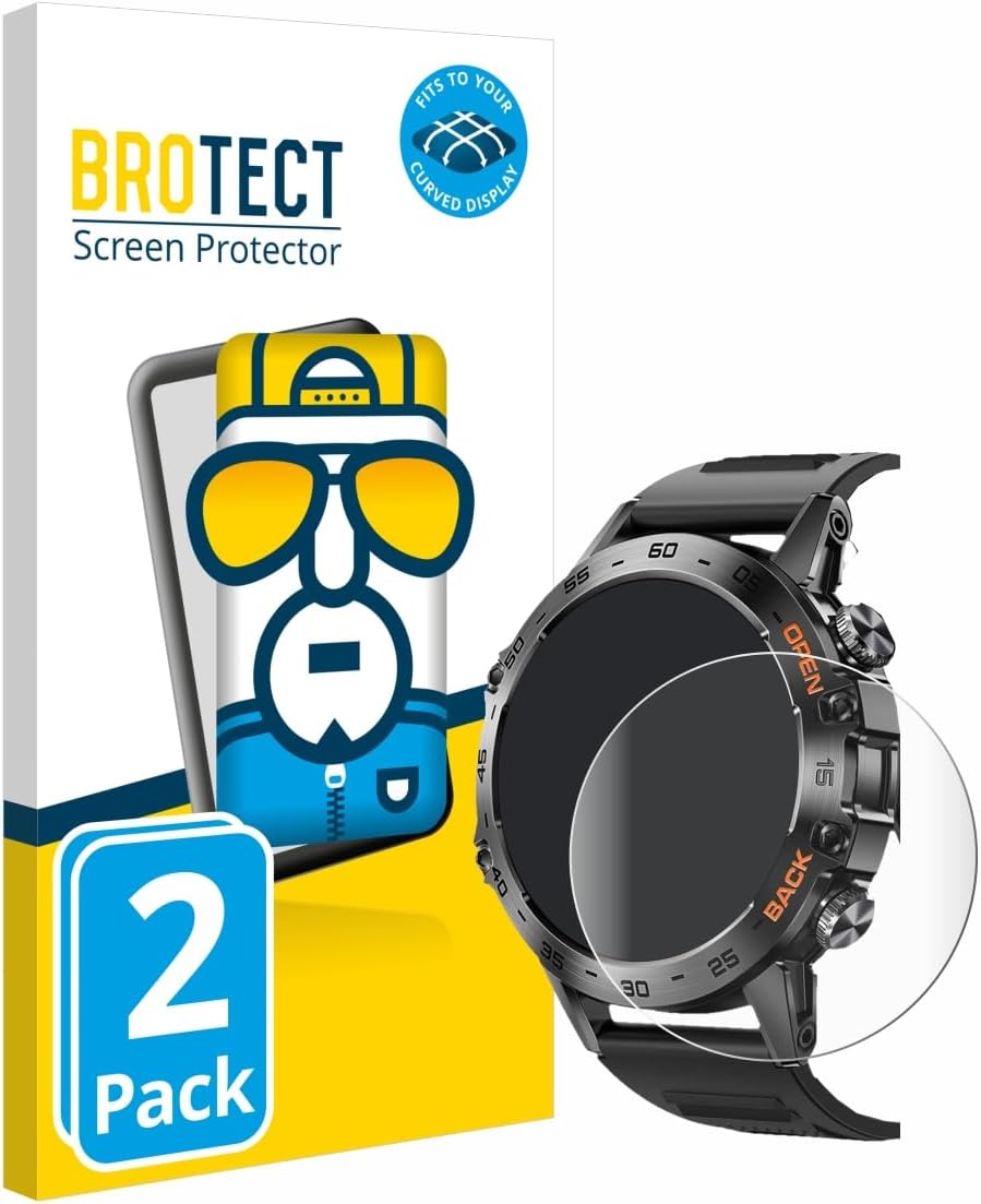 BROTECT 3D Curved Screen Protector for Lemfo Smartwatch 1.39" (2 Pack) - Full Screen Coverage