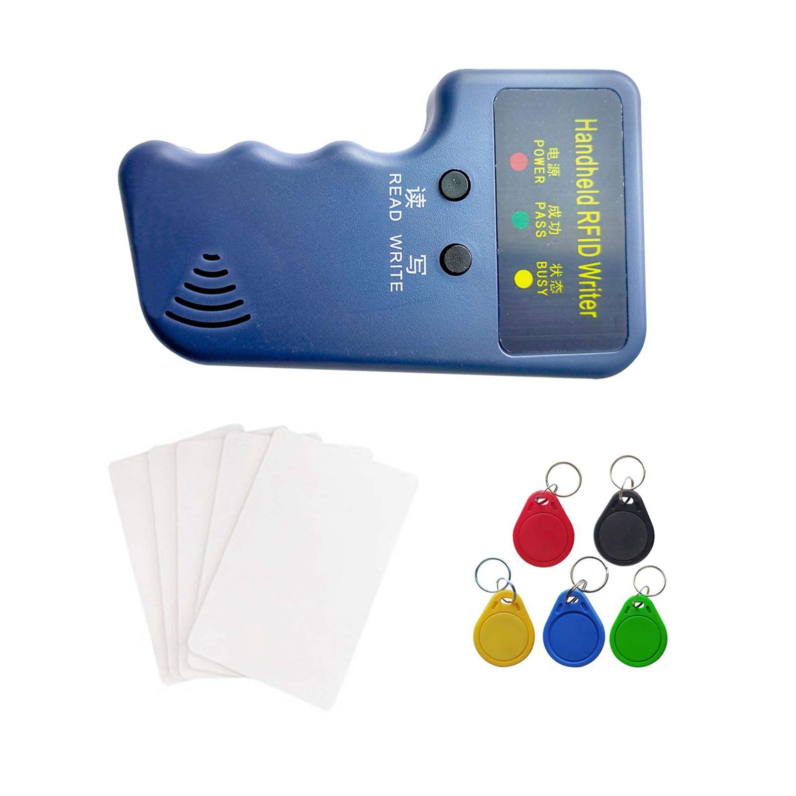 Handheld 125khz Copier RFID Smart ID Card Duplicator Used forid +5pcs T5577 NO.3 RFID Keychains +5 T5577 Cards