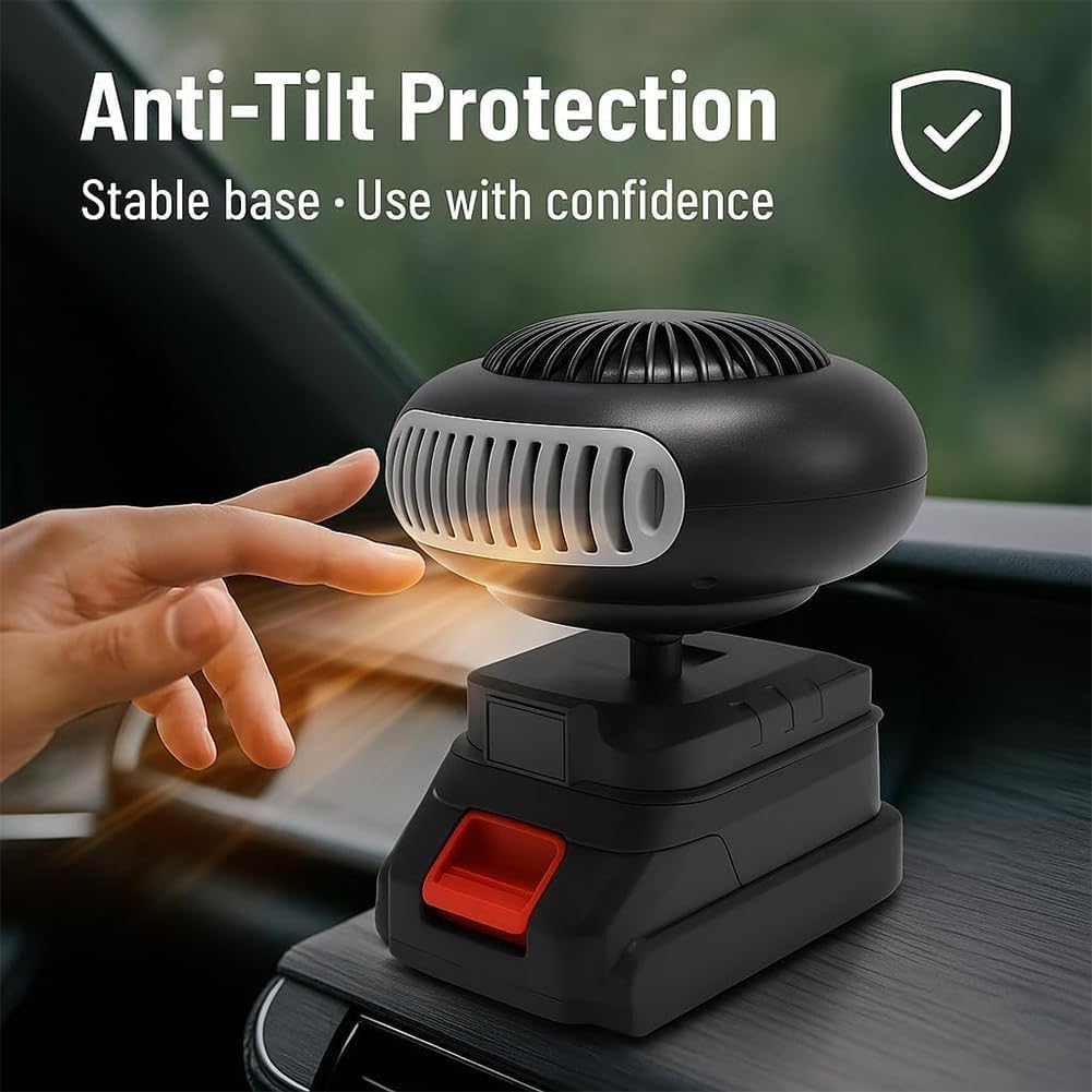 Chauffage alimenté par batterie, 2026 nouveau chauffage de voiture portable alimenté par batterie, radiateur sans fil sans fil, pour bureau, intérieur (15 cellules,Batterie * 2)