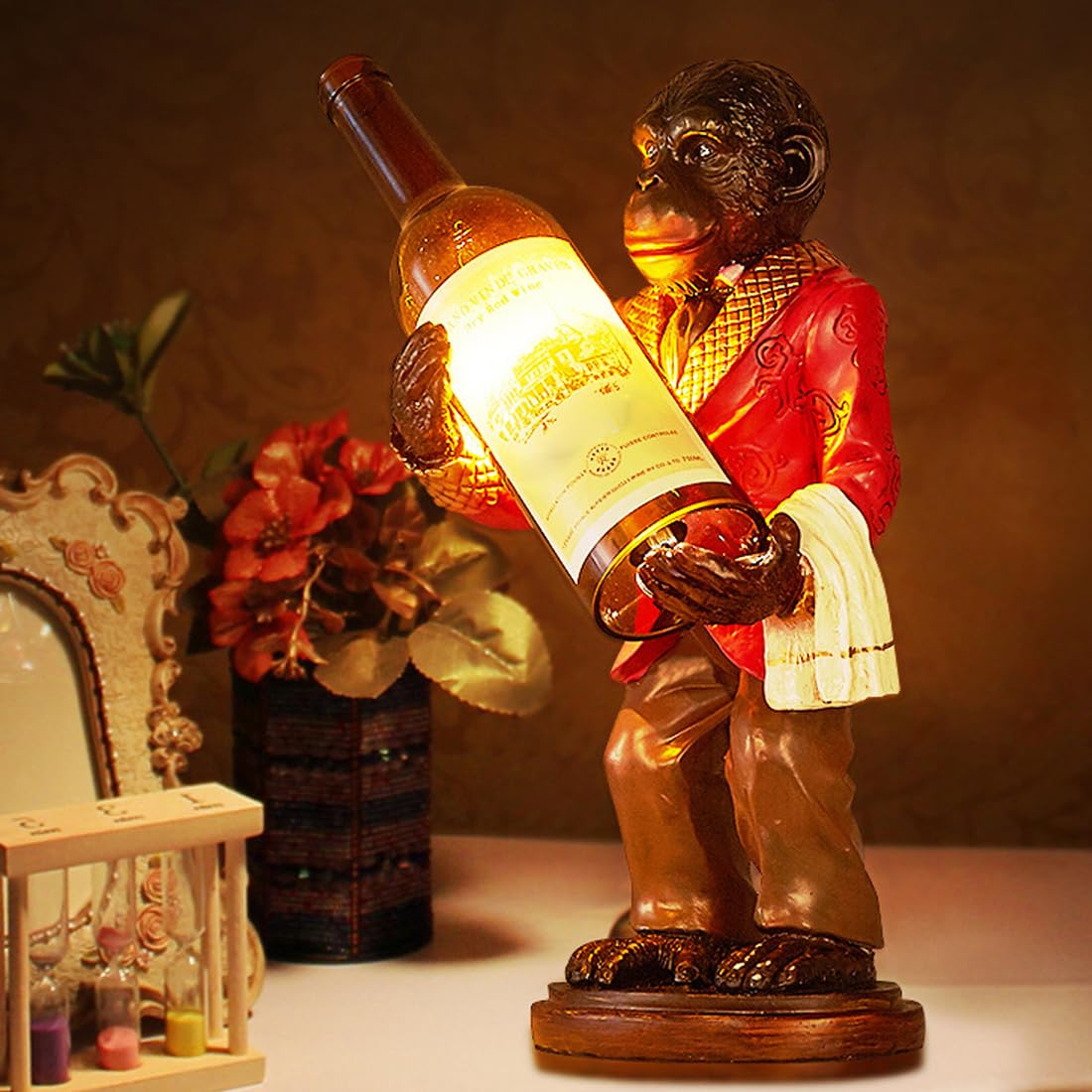 Kreativ Schimpanse Tischleuchte Moderne Dekoration Nachtlicht Tier Vintage Tischlampe Persönlichkeit Kunst Retro Schreibtischlampe Wohnzimmer Arbeitszimmer Tischbeleuchtung Schlafzimmer Hotel E14