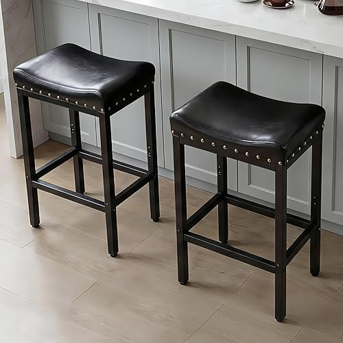 Counter Height Bar Stools Set of 2, 30 Inch, Industrial