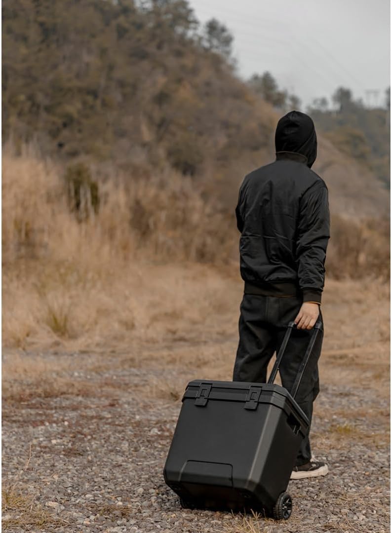 TIMDUアウトドアキャンプクーラーボックス 大型 保冷 ャスター付き 36L 用滑車断熱ボックス、収納ボック、ス自動運転車用断熱ボ