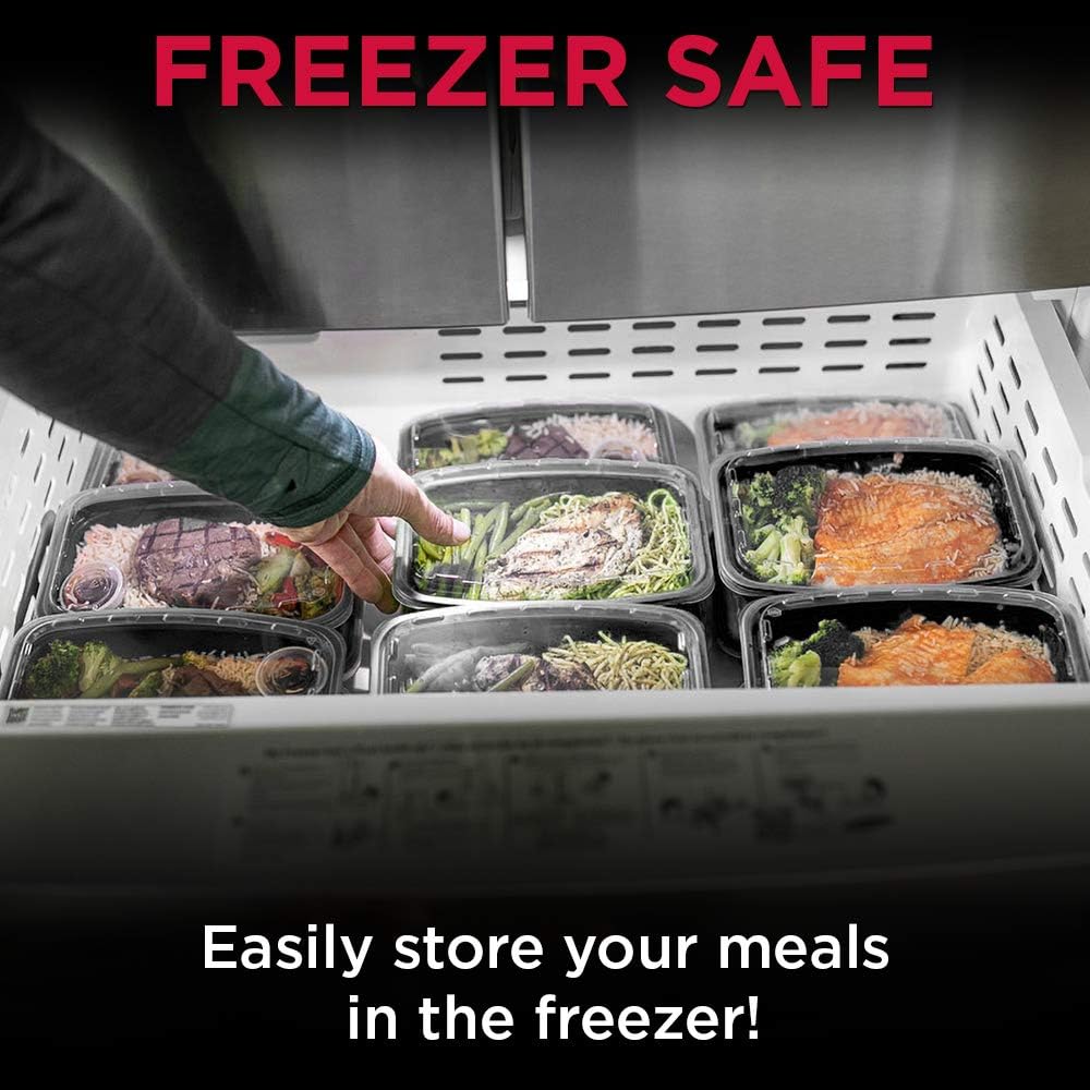 Cubeware 25-Pack Snap-Seal | Microwavable | Dishwasher Safe | Freezer Safe | Reusable Food Storage Bento Box | Meal Prep Containers with Lids | 28 oz | BPA Free