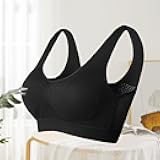 Sports Bra for Women - Plus Size High Support Workout Bra with Cooling Mesh (Full Coverage)(Black L)