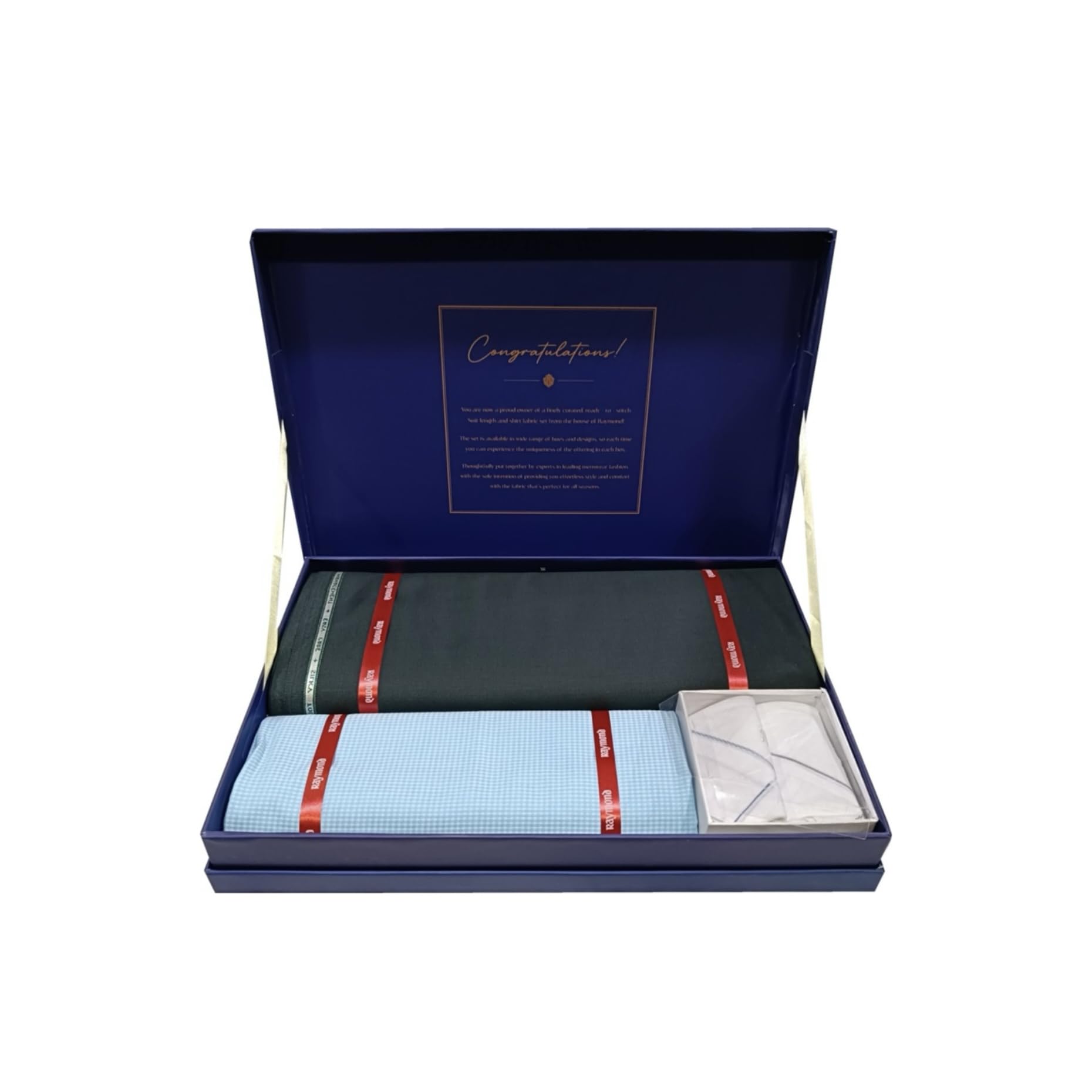 raymond fabrics Raymond Men's Premium Unstitched 3.25 METERS Suit Fabric Set with Handkerchief & 1.7 meters 100% cotton Shirt Piece, Multicolour, All Weather Fabric, Attractive Box-picture-32