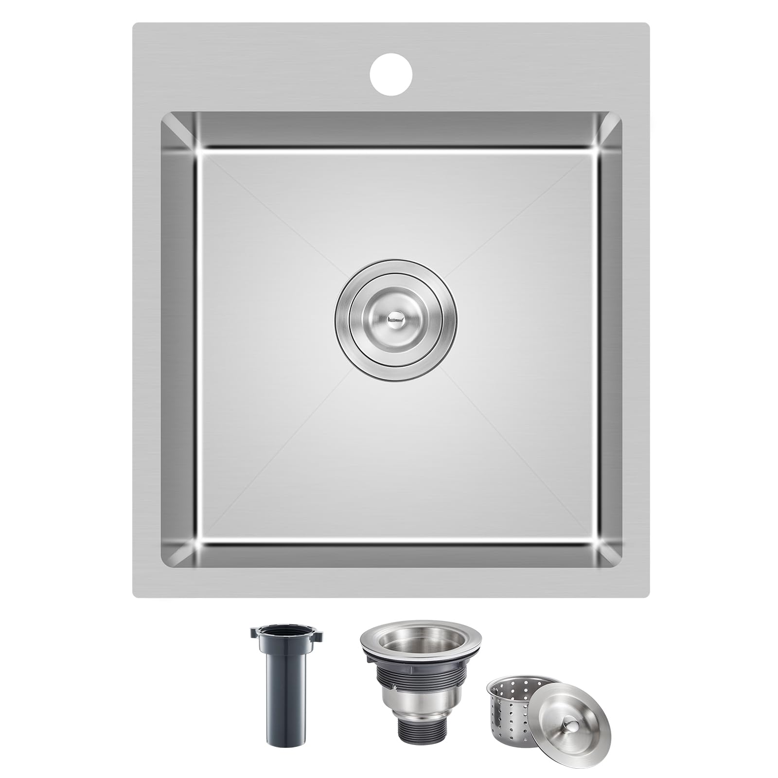 Snapklik.com : ROVATE 17 X 19 Inch Drop In Bar Sink Single Bowl ...