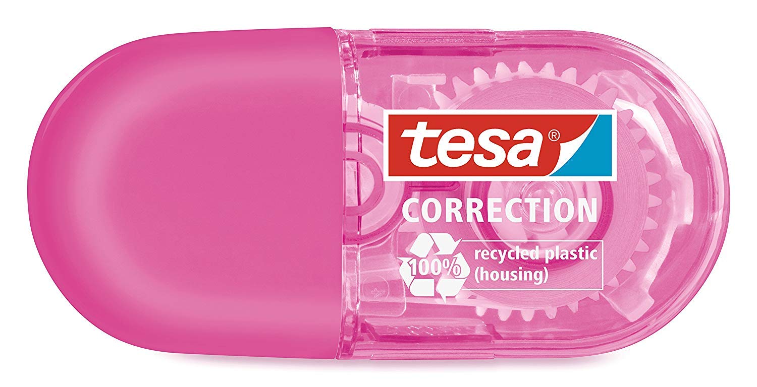tesa EcoLogo Mini Correction Tape, PINK & BLUE - Image 2