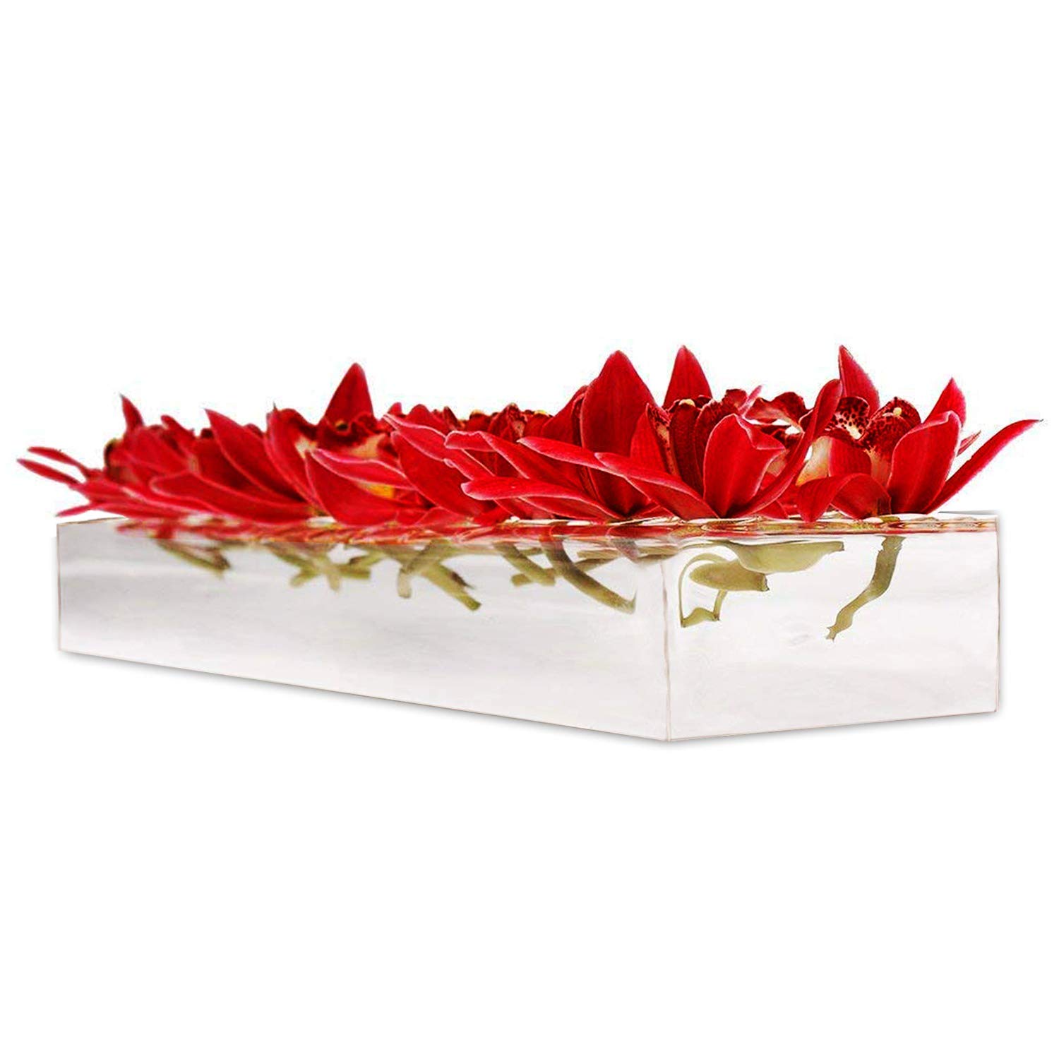 Rectangular Floral Centerpiece for Dining Table 24 Inches Long